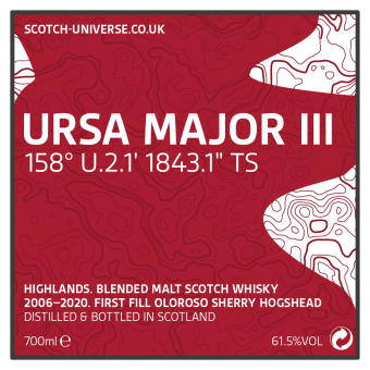 Ursa Major III, Scotch Universe - Highland Blended Malt - First Fill Oloroso Sherry Hogshead, 61,5 %, 0,7 Lt. 